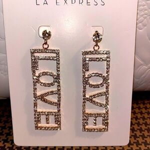 Crystal love earrings